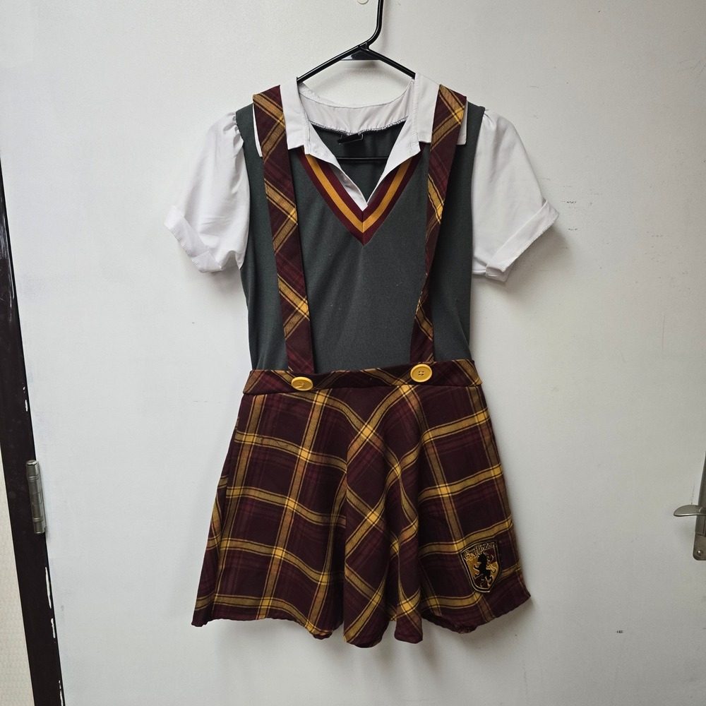 Spirit Halloween Harry Potter Gryffindor Costume Dress Womens Small Plaid Skirt